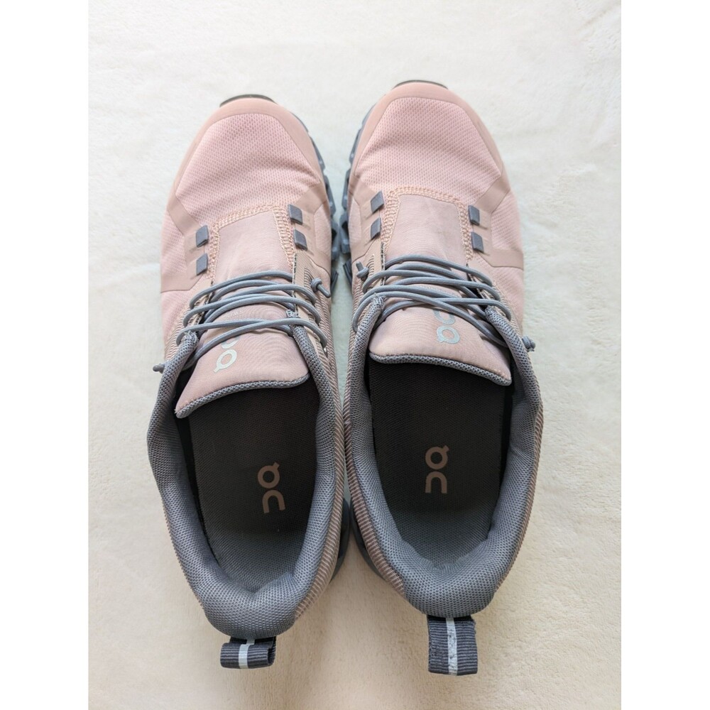 On Cloud 5 Waterproof Women’s Size 7.5 Running Sneakers Rose/Fossil Athletic